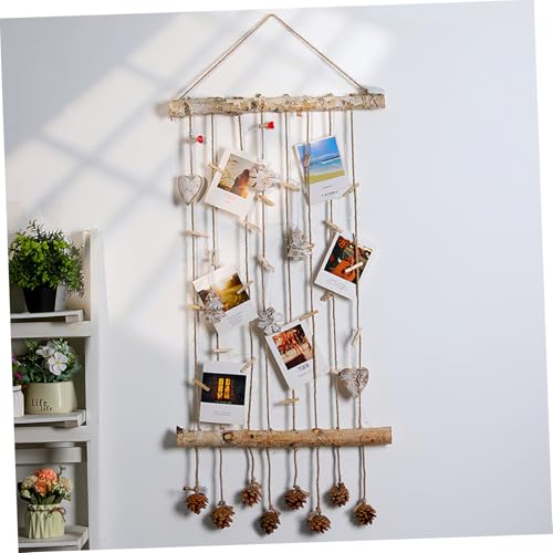 HOMSFOU 6er- pack Birkenscheiben Holzscheite Stäbchen Natürliche Holzstäbchen Bastelzweige Dekorative Handgefertigte Handarbeiten-4