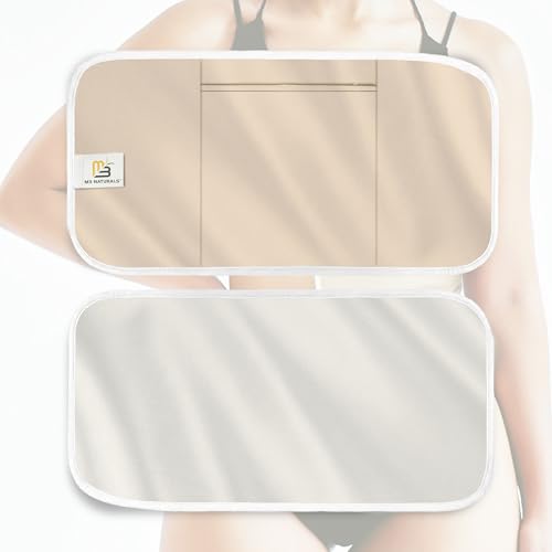 Image of Castor Oil Wrap - Organic Cotton, Reusable Adjustable Pack with Durable Straps and Leak-Resistant Outer Layer, Stomach Wrap for Castor Oil Detox and Wellness (Beige)