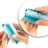 COM-FOUR® 4x szczoteczka do mycia rak - szczoteczka do paznokci wykonana z tworzywa sztucznego - szczoteczka do rak dwustronna - szczoteczka do czyszczenia dloni i paznokci