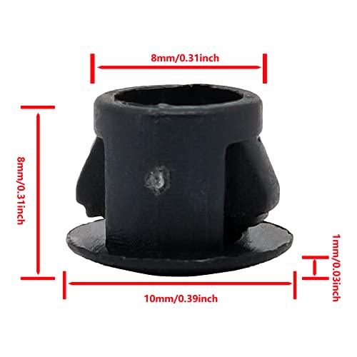 Image of 8mm Black Hole Plugs Plastic Flush Type Hole Plugs Snap in Locking Hole Tube,Tube Fastener Cover,Round Snap in Type Locking Furniture Hole Plugs,Panel Theft-Proof Door Plug(100pcs)