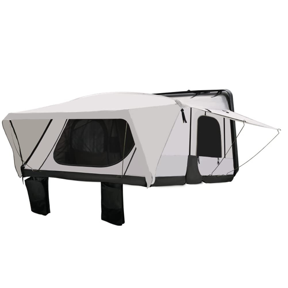 Tenda da tetto per auto, tenda da tetto solare per 3-4 persone, tenda da campeggio all'aperto, camera da letto mobile ad apertura rapida con scala telescopica impermeabile e impermeabile SUV Pop up