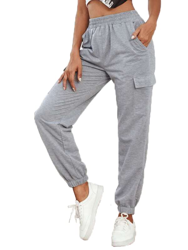 Image of dockstreet Soft Fabric Stylish Regular Comfortable Fit Joggers /Pants for Women V44CargoCotton8C2ALight Grey 28