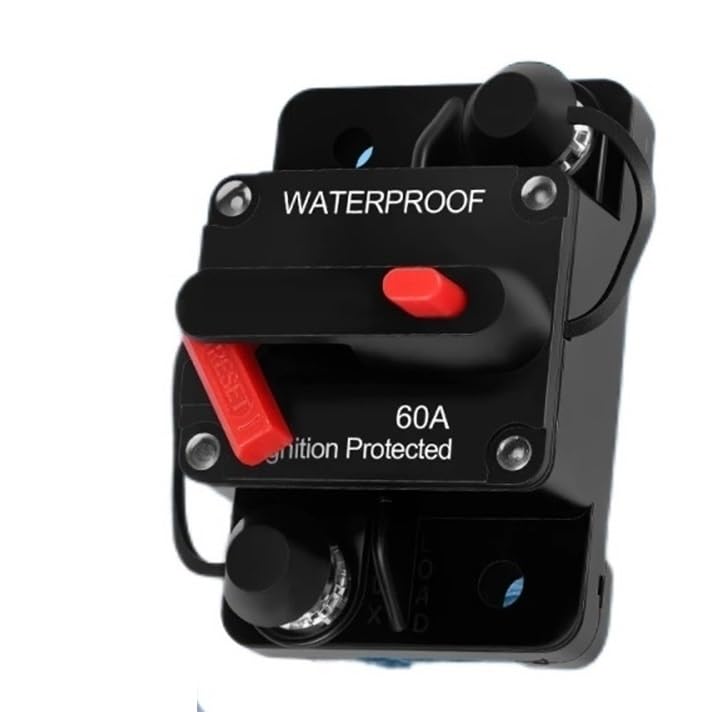 Circuit marin protégé en mer grâce au double disjoncteur étanche IP67 de 150A 12V-48V
