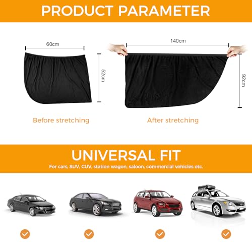 Sonnenschutz Auto Baby, CNMTCCO 2 Stück Auto Netz mit UV Schutz/Blendschutz, für Schützt Baby, Kinder, Erwachsene Haustiere,Universal passend für die meisten Autos
