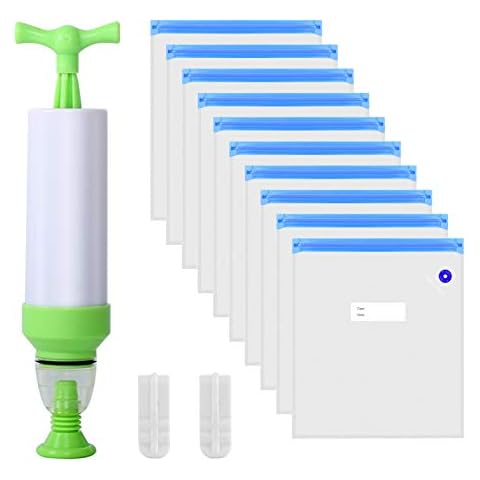 SOOWAY 3D Printer Filament 10pcs Vacuum Compression Reusable Storage Bags with Hand Pump,Filament Moisture Proof ABS Material Vacuum Bag(30x34cm) Cover