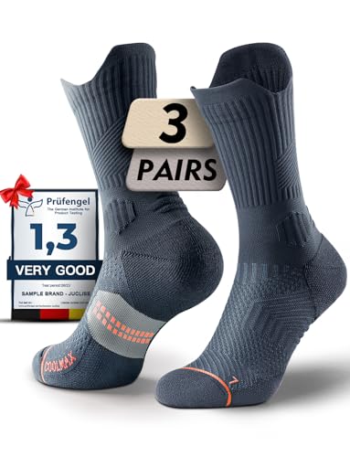 Juclise Coolmax Bamboo Viscose Compression Running Crew Socks