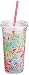 Lilly Pulitzer Tumbler with Straw, Spot Ya, Pink