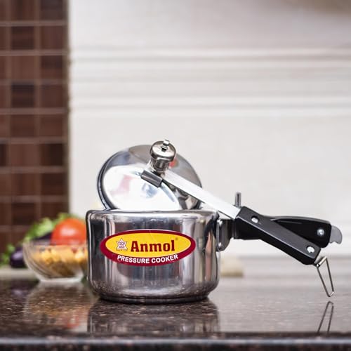 Image of Anmol 2 Litre Inner Lid Aluminium Pressure Cooker |ISI CERTIFIED|Cooker 2ltr|Non-Induction|Silver|Small cooker|Cooks for 1-2 People|