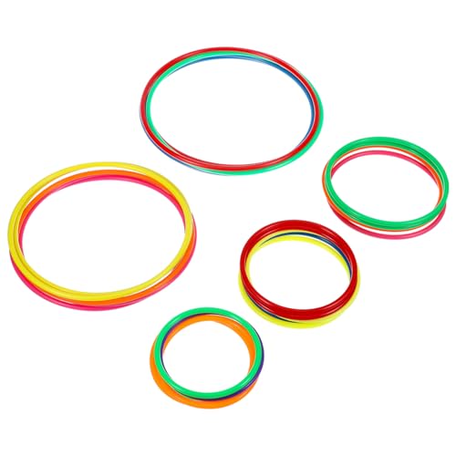 GALPADA Interactive Ringtoss Toys for Boys and Girls 25pcs Plastic Toss Rings Fun Outdoor Throwing Game Random