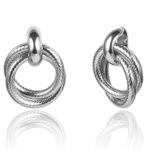 Preisvergleich Produktbild MERRYHE Neuheit Ohrringe Doppelschicht Spirale Kreis Legierung Ohrstecker Damenschmuck Zubehör,Silver