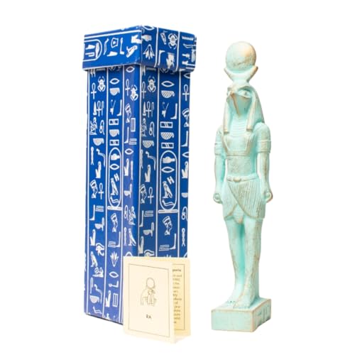 Estatua Egipcia Dios Ra Verde 20.96 cm miniatura 3