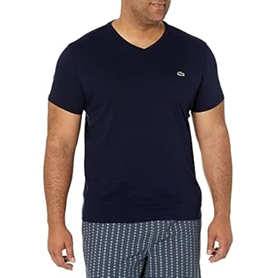 Lacoste Mens Short Sleeve V-Neck Pima Cotton Jersey T-Shirt