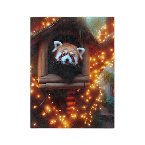 Red Panda Cozy Velveteen Microfiber Blanket - Treehouse Retreat