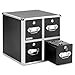 Vaultz CD Case Holder - File Cabinet CD Rack w/ 4 Drawers and Key Locks, 14 x 14.5 x 15.5 Inch DVD Organizer and CD Storage Box - Black