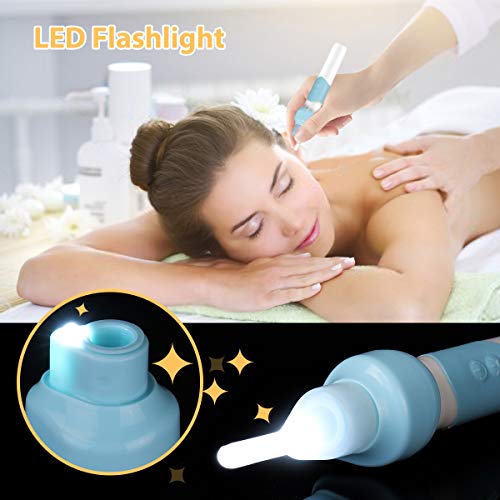 Ear Wax Removal Kit, LIUMY Electric Ear Cleaner Kit with LED Light, Ear Wax Vacuum for People of All Ages, Soft Ear Pick Set with Double Size Head for Adults and Kids, Safe and Comfortable