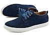 Lnafan Men’s Suede Lace Up Casual Shoes Boat Shoes Deck Shoes Driving Shoes Blue Size 10.5UK #4