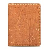 Corkor Cork Wallet Men Bifold Slim Minimalist Small Vegan Non-Leather Camel