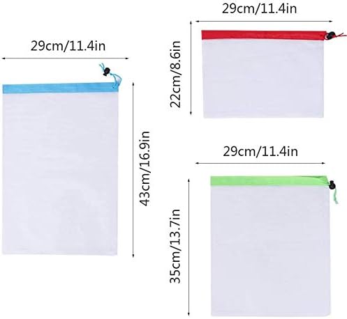 12Pcs Reusable Produce Bags Eco Friendly Polyester Mesh Vegetable Fruit Toys Storage for Grocery Shopping Storage Vegetable - Image 4