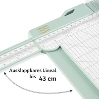 Vaessen Creative Papierschneider Mit Falzbrett 15x30,5cm, Mintgrün, für Scrapbooking und Karten Basteln – Ansicht 6