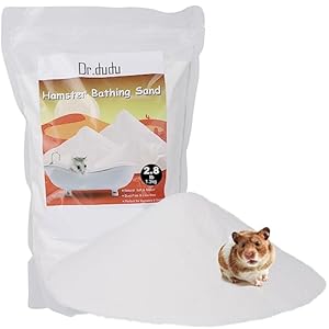 DR.DUDU Hamster Bath Sand, 2.8lb Dust Free Desert Sand or Potty Litter Sand for Hamster Chinchillas Gerbil Syrian Mice Small Animals (White)