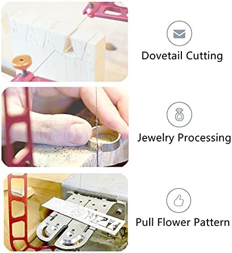 U-Shaped Hand Saw With Lever Tension Saw Hand Tools With 12 PCS Spiral Saw Blades For Jewelry Tools Woodworking Tools (3 Inch)