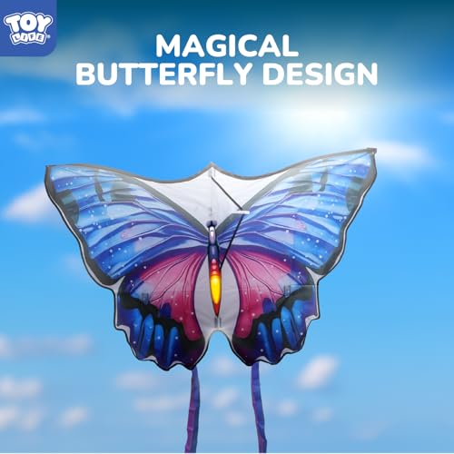 TOY Life Giant 48.4'' Butterfly Kites Easy to Fly for Kids Adults with 328.1 FT String, Beach Kite Outdoor Game Outside Toys Activity, Butterfly Toys for Girls, Gift for Girls Ages 4-8 - Thumbnail 4