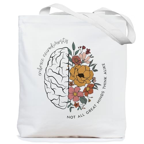 Chicimln Neurodiversity Brain Tote Bag for Autism & ADHD