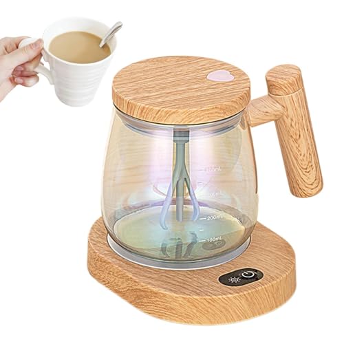 Taza autoagitadora - Vaso mezclador eléctrico automático de alta velocidad,Vasos mezcladores recargables de vidrio de borosilicato alto para leche, proteína en polvo, viajes de oficinas en el hogar