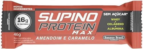 Banana Brasil Display Supino Protein Amendoim Com Caramelo Max Caixa Com 9 Unidades De 46G