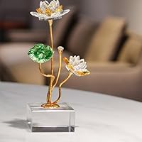 残り1点⭐️誕生日プレゼント女性 人気 蝶の蓮の花 クリスタル 置物