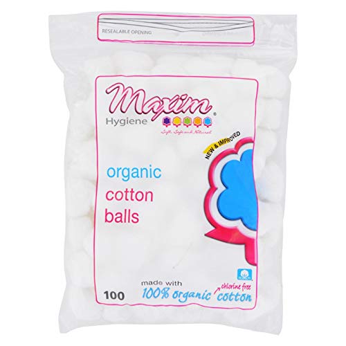 Maxim Hygiene Products Organic Cotton Balls - 100 Cotton Balls