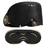 Mixiba Sleep Mask with Bluetooth Headphones, Removable 3D Contoured Cup, Wireless Eye Mask for Sleep, Sleeping Headphones with Thin Stereo Speakers for Men, Women, Travel, Relaxation - Black