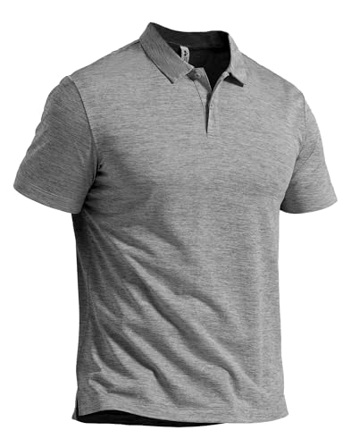 Pioneer Camp Mens Golf Polo Shirt Dry Fit UPF 50+ Performance Short Sleeve Polo with Soft Classic Collar for Work & Travel Dark Gray