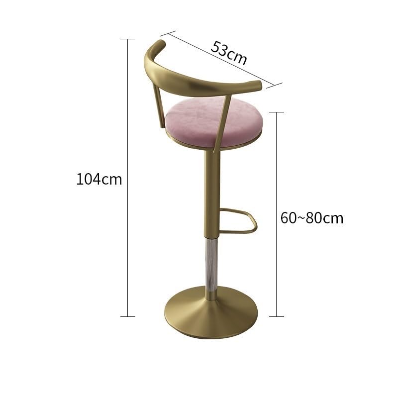 Tabouret de bar confortable rose et or pour petits espaces - 3
