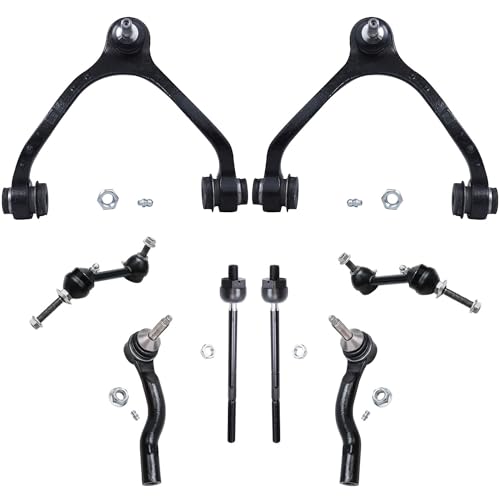Image of Detroit Axle - 8pc Front End Control Arms Kit for Ford Crown Victoria Lincoln Town Car Mercury Grand Marquis Marauder, 2 Upper Control Arms w /Ball Joints 4 Tie Rod Ends 2 Sway Bar Links Replacement
