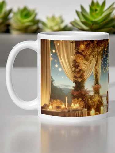 Image of Better Gift Flowers Happy Anniversary Mug, Round Shaped Multicolor Themed Coffee Mugs, Mug for Gifting, Gifting Items for Family, Friends & Closed Ones