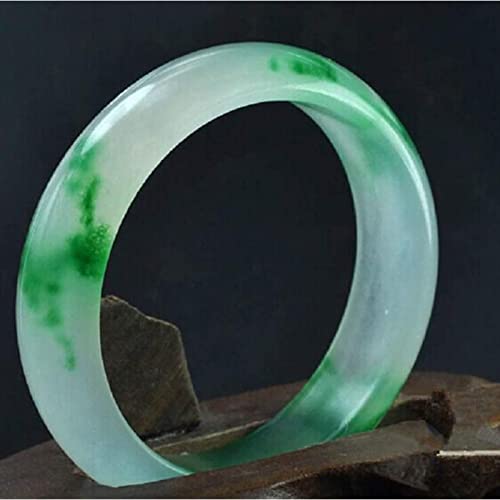 lxiluv Jade-Armband für Frauen, Jade-Armreif, Damen-Armreif, grünes Armband, natürliches malaiisches Jade-Armband Grünes Jade-Armband mit Geschenkbox, 56 mm-60 mm,58mm Cover