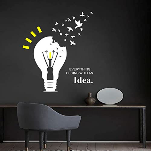 Autocollant mural ampoule Y68 pour masquer un mur vide de bureau blanc