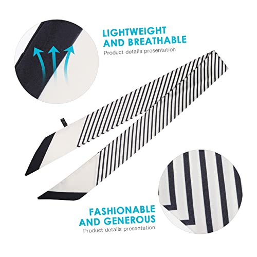 PartyKindom 1pc Stylish Silk Hair Scarf Decorative Neck Scarf for Women All- Accessory for Clothing Lightweight Simulated Silk Design for Various Occasions and Hair Styles4