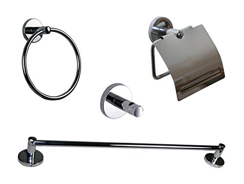 BATHSTAGE B-Smart Conjunto completo de 5 peças, metal, prateado, 23,00 x 55,00 x 8,00 cm