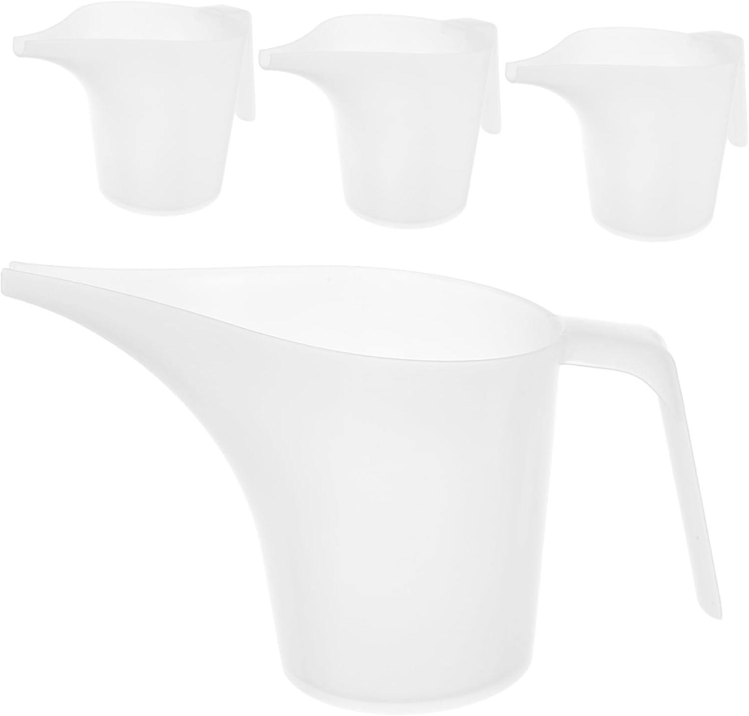Alipis 4pcs Long Spout Measuring Cup Pitcher Plastic Funnel for Baking Soap Making Lab Watering Easy-read Graduations