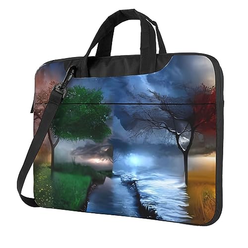Sacoche pour ordinateur portable bandoulière homme femme sacoche PC motif arbre