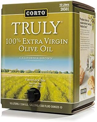 Corto TRULY | 100% Extra Virgin Olive Oil | Floral Notes | Cold Extracted in State-of-the-Art Mill | Straight from Official Corto Olive Groves & Oil Producer | Oxygen-Free, Light Free FlavorLock Box