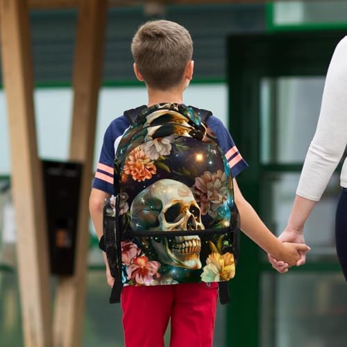 Sac d'école grande capacité motif tête de mort pour éviter les sacs déchirés