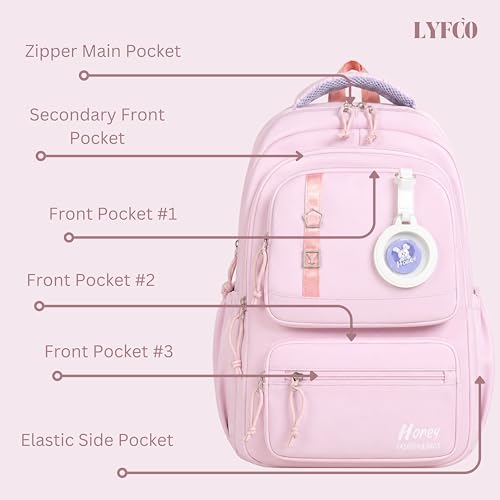 Image of Korean Style School & College Backpack with Detachable Pouch | 18 Inch Large capacity bag for Girls & Boys Age of 12-16 years | Best for School, Tution, Travel, Camping