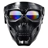 Full Face Airsoft Masks Skull Skeleton with Goggles Impact Resistant Army Fans Supplies Tactical Mask for Halloween Paintball Game CS Movie Props Party