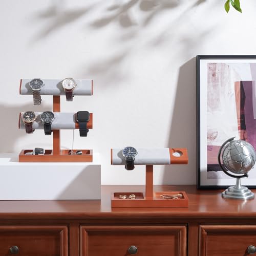 image for ProCase Wood Watch Display Stand Holder for Men, Wristwatch Tower with