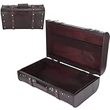 maleta antigua de madera Uso multipropósito: caja de decoración artesanal para accesorios de fotografía, almacenamiento artesanal, decoración del hogar, exhibiciones y eventos con temática vintage. Agrega encanto nostálgico a cualquier entorno mientras proporciona funcionalidad de almacenamiento práctica
