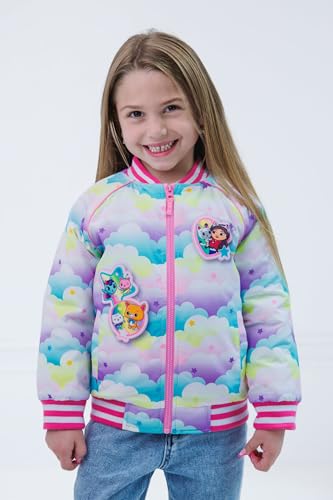 DREAMWORKS GABBY'S DOLLHOUSE Girls Varsity Zip Up Bomber Jacket Toddler to Big Kid Sizes (2T - 10-12)2