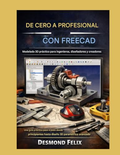 DE CERO A PROFESIONAL CON FREECAD Modelado 3D práctico para ingenieros, diseñadores y creadores: Una guía práctica paso a paso desde principiantes hasta diseño paramétrico 3D avanzado